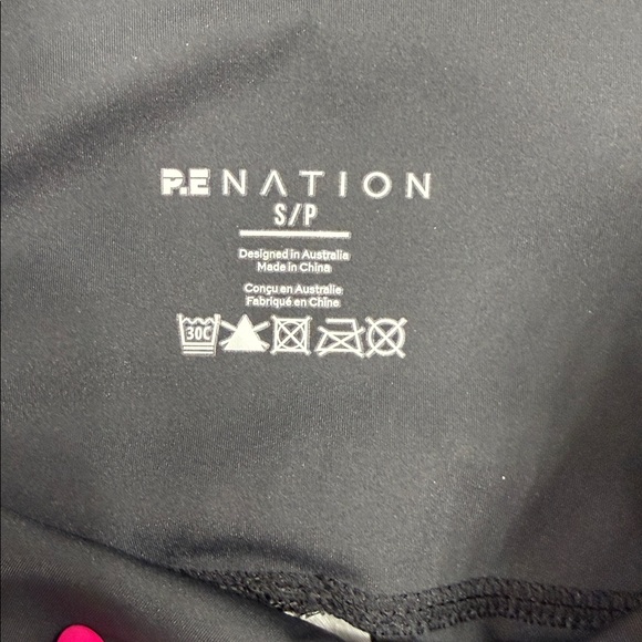 P.E. NATION Black Leggings Cream Blue Accents Size Small - Picture 9 of 10